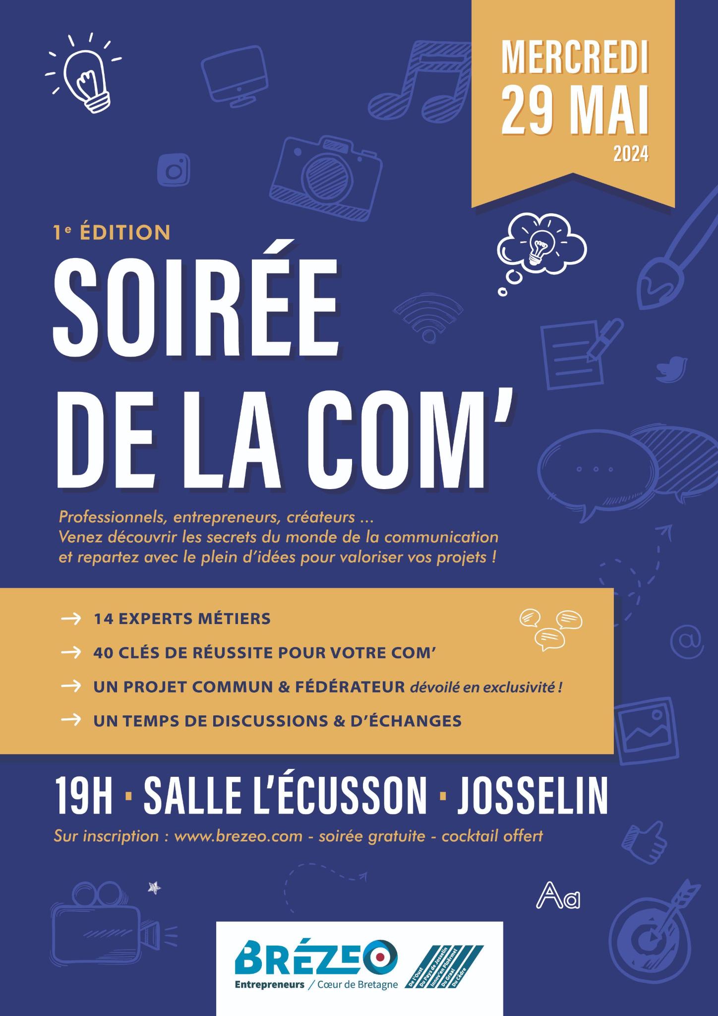 Une première pour BRÉZEO : la Soirée de la Com ! RDV le mercredi 29 mai 2024 à Josselin